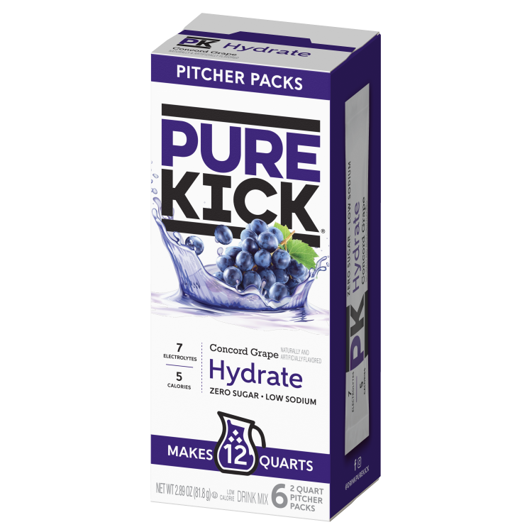 Pure Kick Concord Drink Hydrate Drink Mix, Concord Drape Hydrate Drink