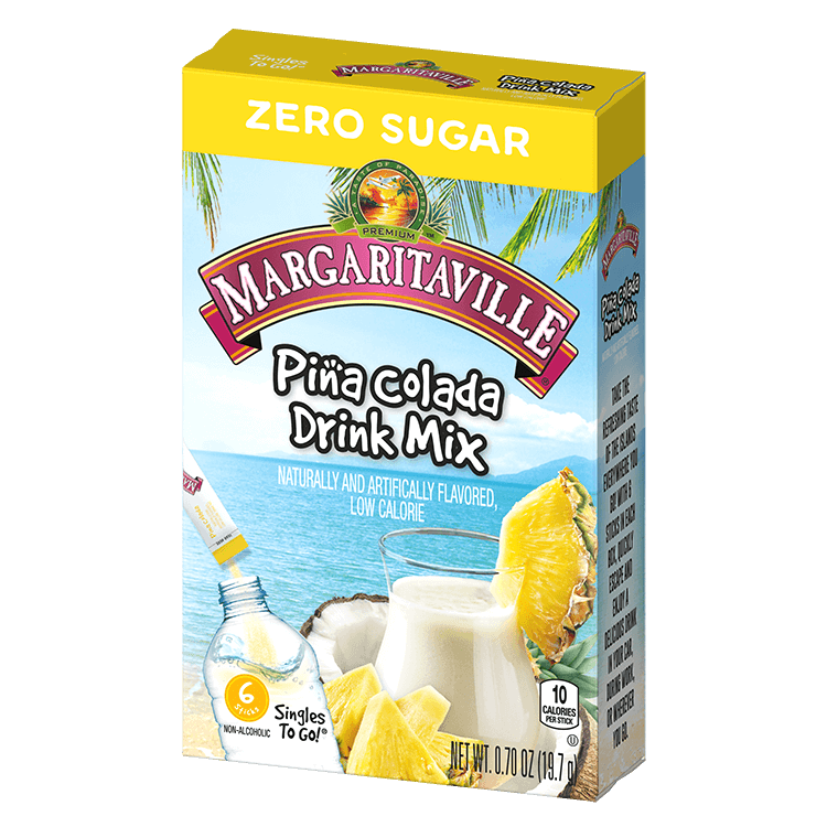 Margaritaville Piña Colada, Piña Colada mix, Piña Colada drink mix, Piña Colada powdered drink mix, margaritaville Piña Colada flavored drink mix, non alcoholic pina colada 