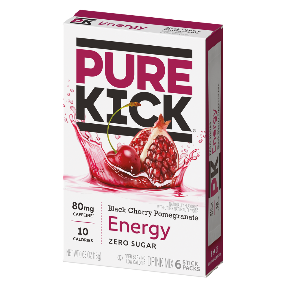 Pure Kick Black Cherry Pomegranate Singles to Go, Black Cherry Pomegranate drink mix, Black Cherry Pomegranate flavored water, Black Cherry Pomegranate energy drink, pure kick Black Cherry Pomegranate