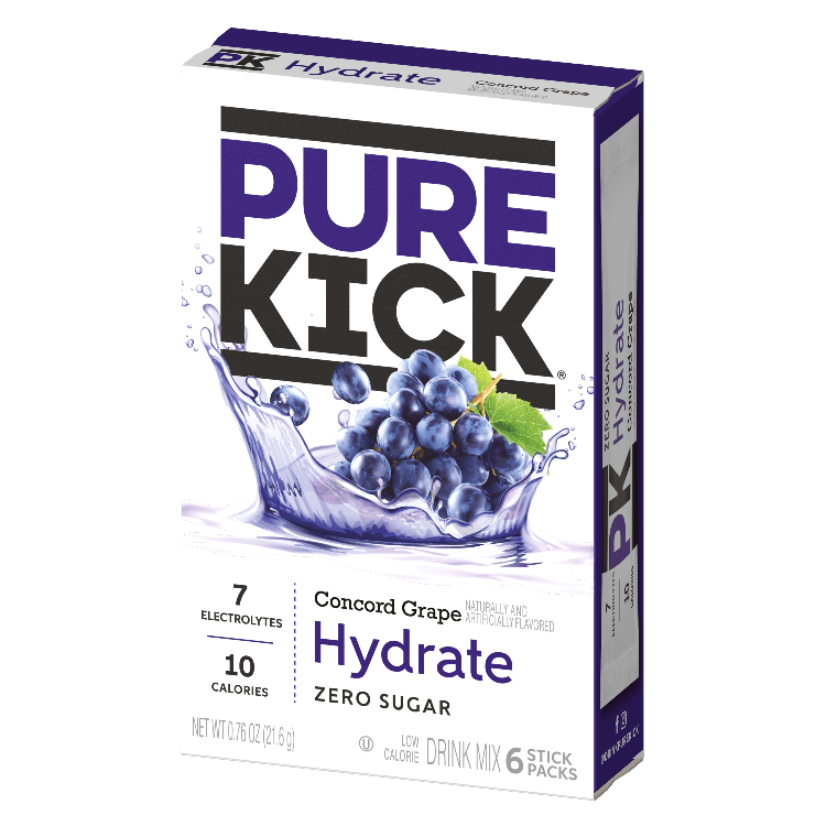Pure Kick Concord Grape, Concord Grape Drink, Concord Grape Hydrate, Concord Grape powdered  Drink mix
