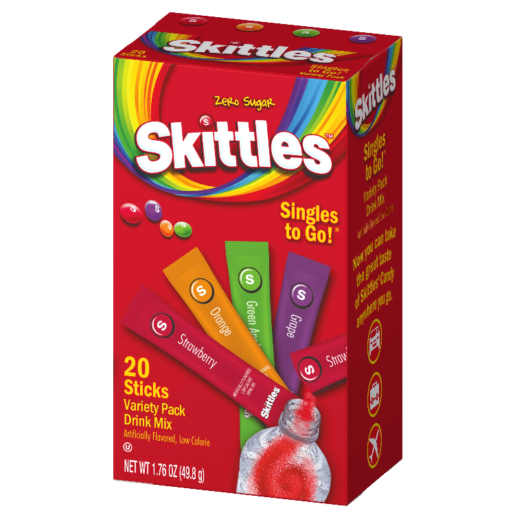 Skittles Drink Mix Variety Pack, Skittles water flavor packets, skittles flavored drinks, skittles water flavor