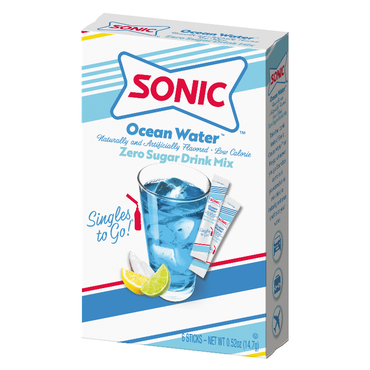 Sonic Ocean Water Drink Mix, Ocean Water Powdered Drink Mix, Sonic zero sugar ocean water drink mix, Ocean water Singles to Go, Sonic Ocean Water Singles to Go 