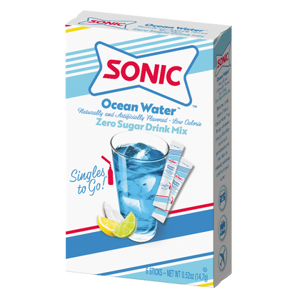 Blue Drink Mix, Blue flavored water, Sonic Ocean Water Drink, zero sugar blue drink mix, sugar free blue drink mix, sonic drink mix, sonic drink mix flavors