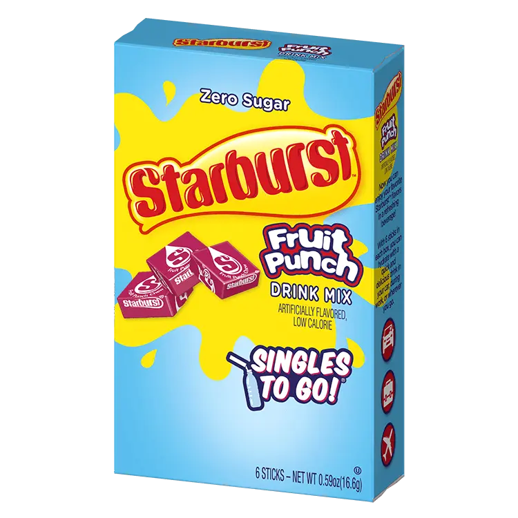 Starburst Fruit Punch, Starburst Fruit Punch Drink Mix, Starburst flavored water mix, starburst fruit punch powdered water