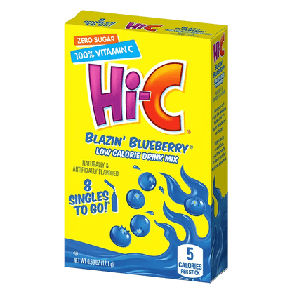 Hi-C Blazin' Blueberry Singles To Go Powder Drink Mix, blueberry drink mix, Blueberry drinks