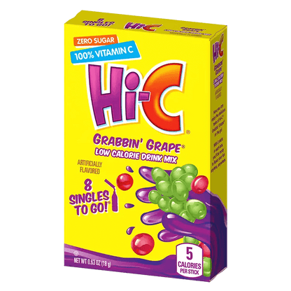 Hi-C Grabbin Grape, HiC Grape Hi-C Grape Drink, Hi C Drinks, Grape Powdered drink mix, Hi-C Grabbin Grape Singles to Go