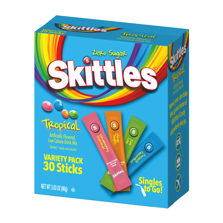 Tropical Skittles Drink Mix Variety Pack, Skittles Tropical Drink Mix Variety Pack, Skittles drink mix, Skittles Tropical Singles to Go