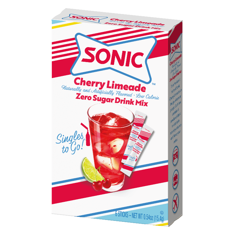 Sonic Cherry Limeade Singles to Go, Cherry Limeade water flavor packets, Cherry Limeade powdered drink mix, Cherry Limeade flavor packets