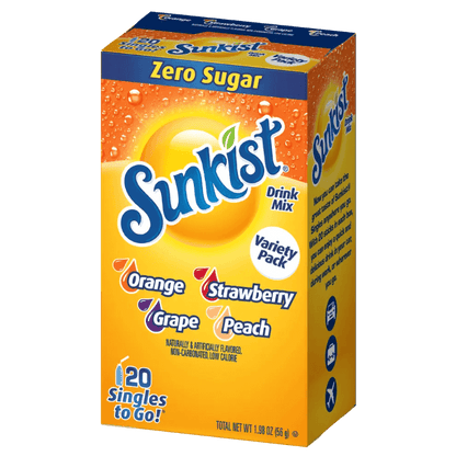 Sunkist Soda Singles To Go Variety Pack 20ct, sunkist variety pack, sunkist singles to go variety pack, stg variety pack, soda stg variety pack, sukist drink mix variety pack, sunkist singles to go flavored water