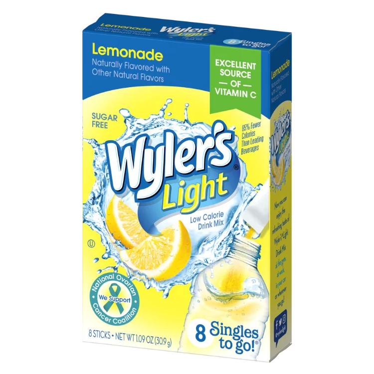 Wyler's Light Lemonade Singles to Go, Lemonade Singles to Go, Lemonade flavored water, lemonade flavored drink mix, lemonade water bottle flavor, sugar free lemonade drink mix, lemonade with vitamin c
