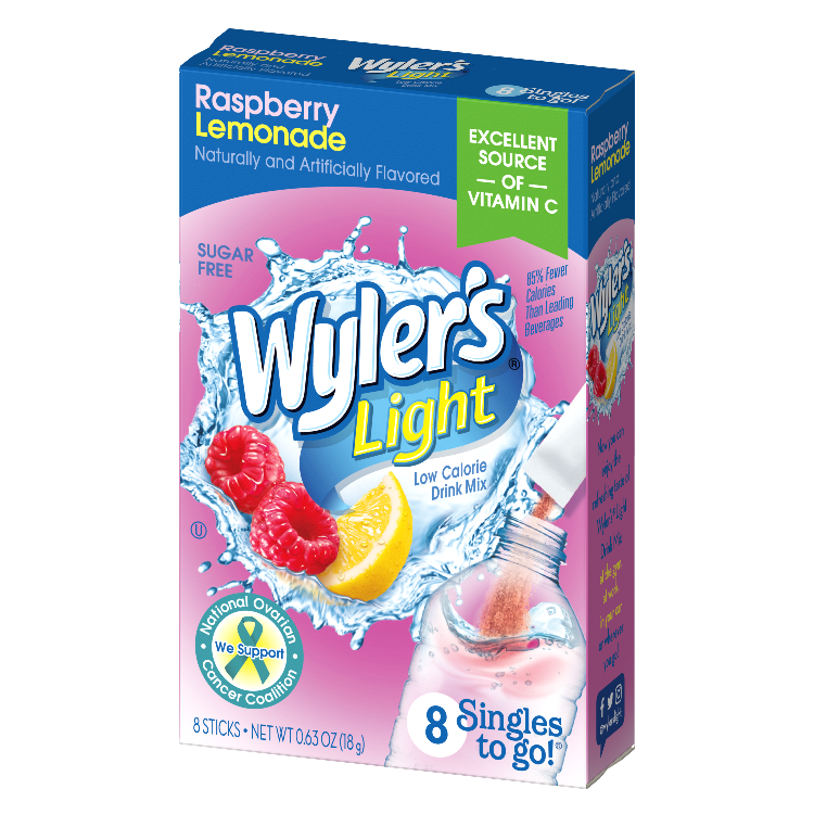 Wyler's Light Raspberry Lemonade Singles to Go Drink Mi, Raspberry Lemonade flavored water, Raspberry Lemonade flavor for bottled water