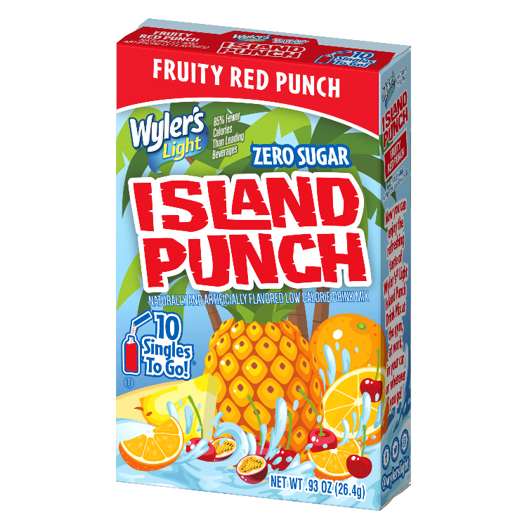 Wyler's Light Island Punch Fruity Red Punch Singles to Go Drink Mix, sugar free Red Punch, Red Punch flavored water, Red Punch sugar free, Red Punch water flavor packets