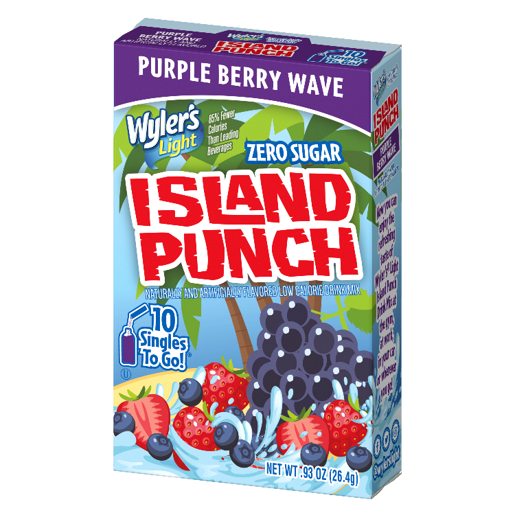 Wyler's Light Island Punch Purple Berry Wave Singles to Go, Berry Wave drink purple Berry Wave drink, berry drink mix, sugar free berry drink, berry flavored drinks, berry flavored water packets