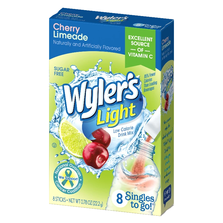 Wyler's Light Cherry Limeade, Cherry Limeade drink mix, Cherry Limeade water flavor, cherry limeade powdered drink mix